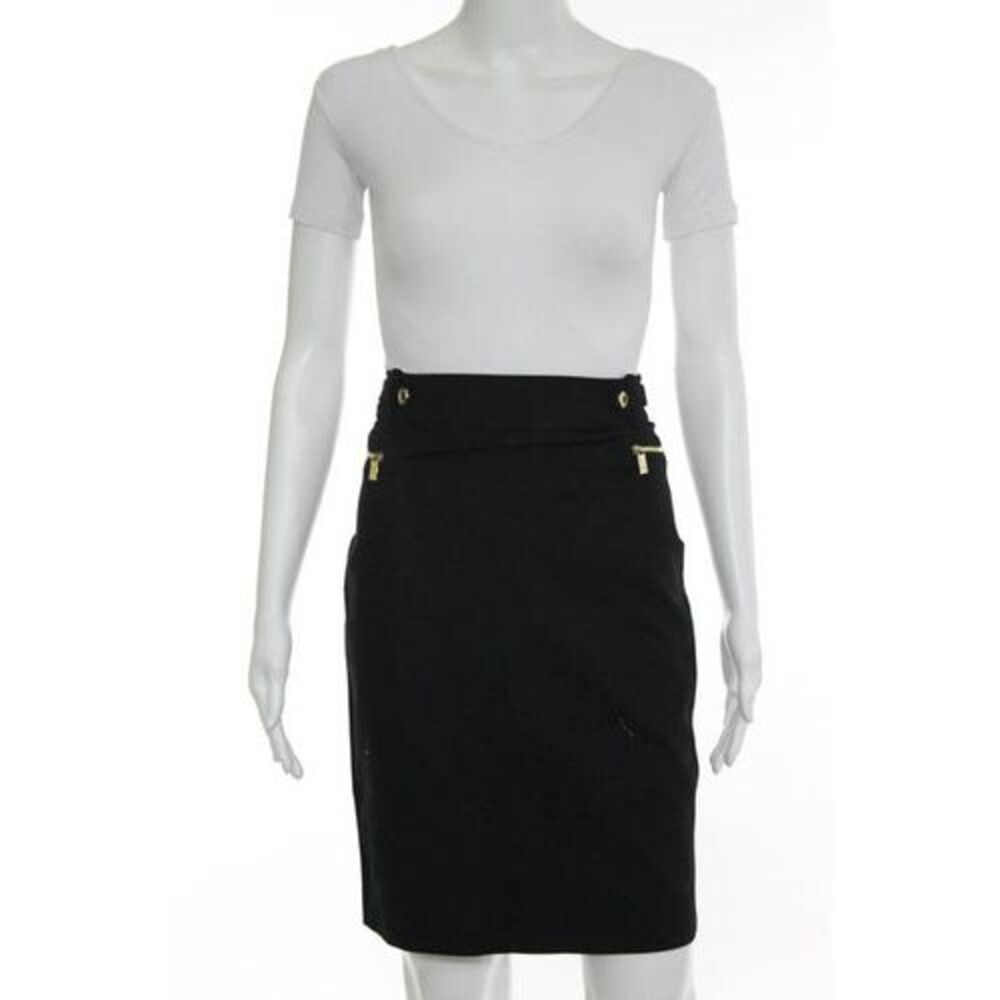 CALVIN KLEIN Black Flat Front Pencil Skirt Sz 2